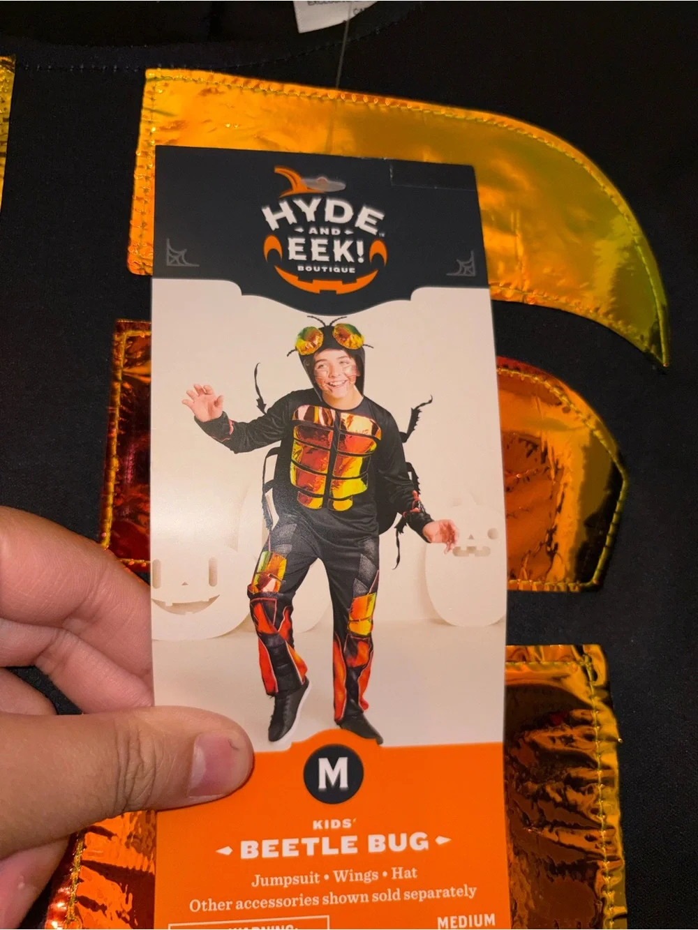 NWT Hyde & EEK Kids Beetle Bug Costume Medium Halloween Jumpsuit Wings Hat